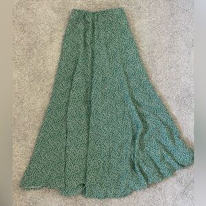Green Floral Women's Maxi Skirt